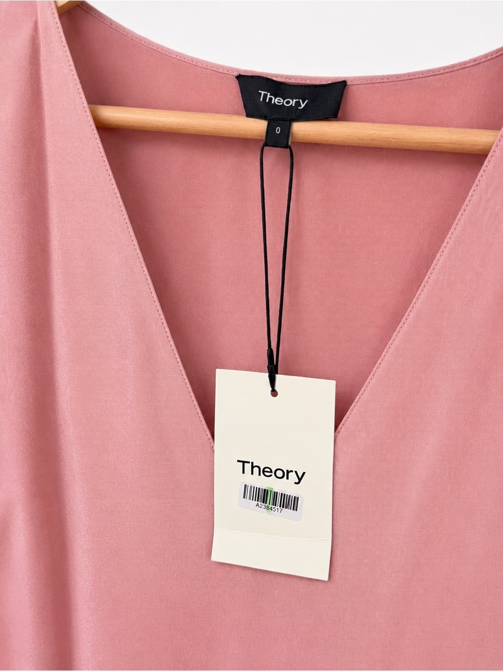 Theory Pink V-Neck Asymmetrical Drop Waist Maxi Dress - Picture 4 of 8
